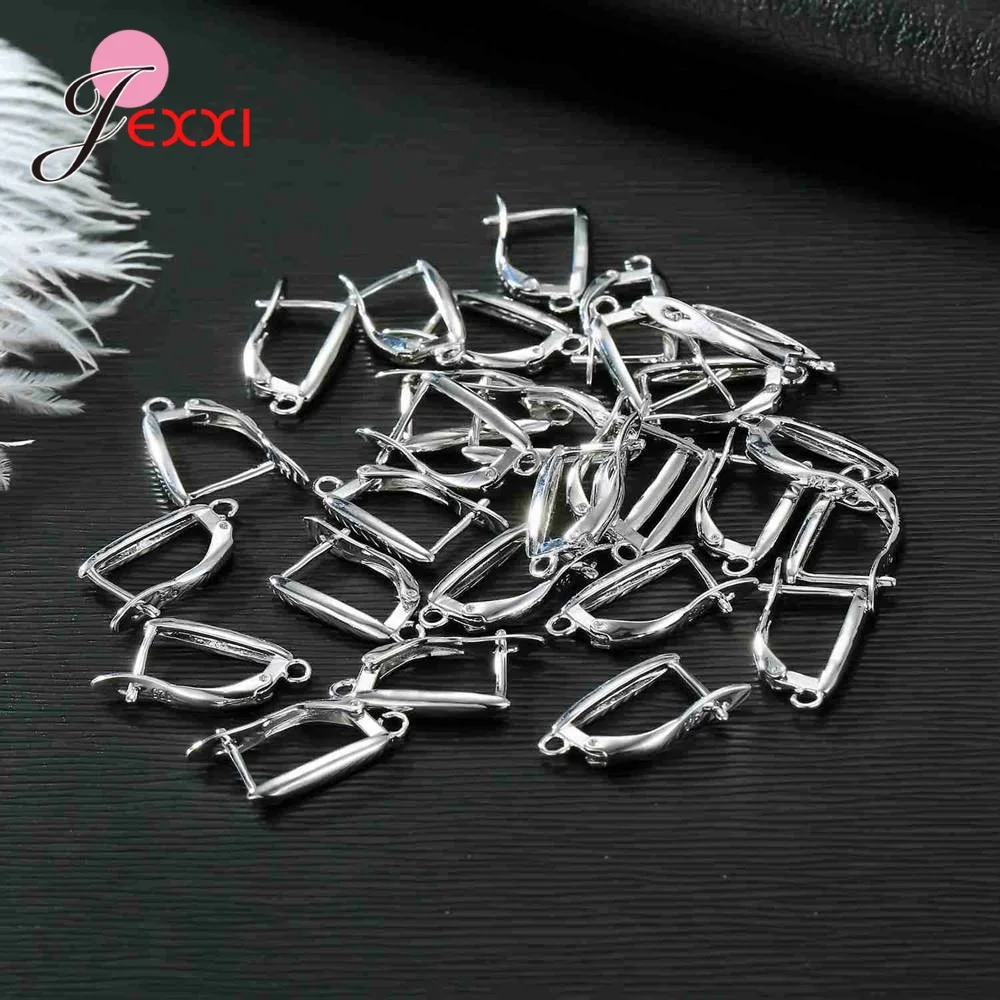 Drop Shipping Genuine 925 Sterling Silver Earrings Findings For DIY Jewelry Accessory High Quality Women Girls Jewelry Component