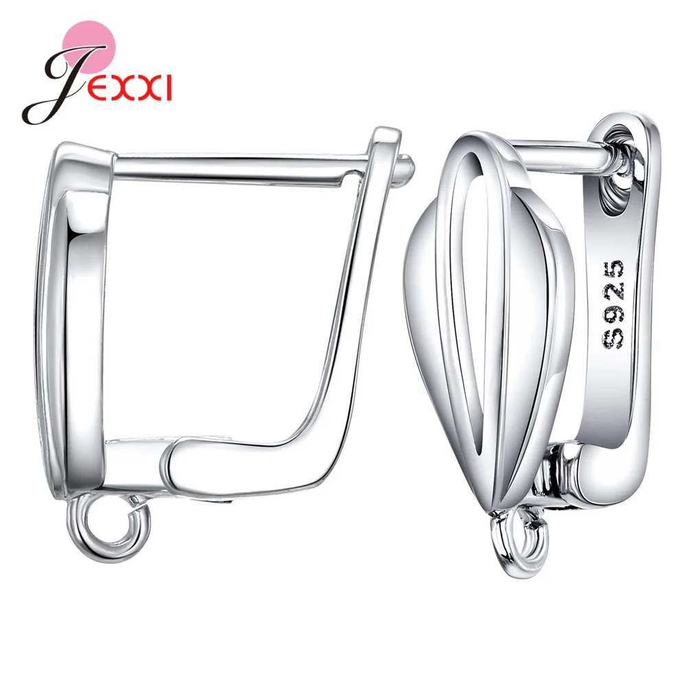 Drop Shipping Genuine 925 Sterling Silver Earrings Findings For DIY Jewelry Accessory High Quality Women Girls Jewelry Component