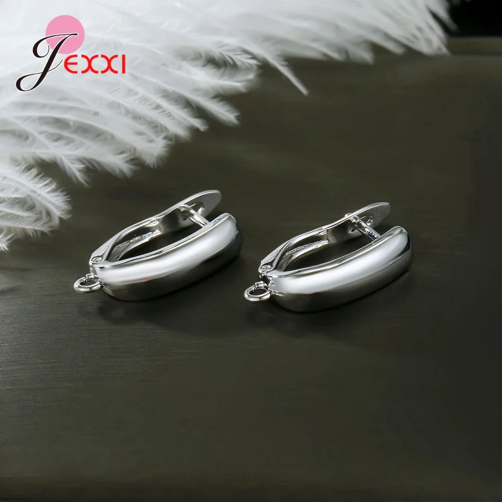Drop Shipping Genuine 925 Sterling Silver Earrings Findings For DIY Jewelry Accessory High Quality Women Girls Jewelry Component