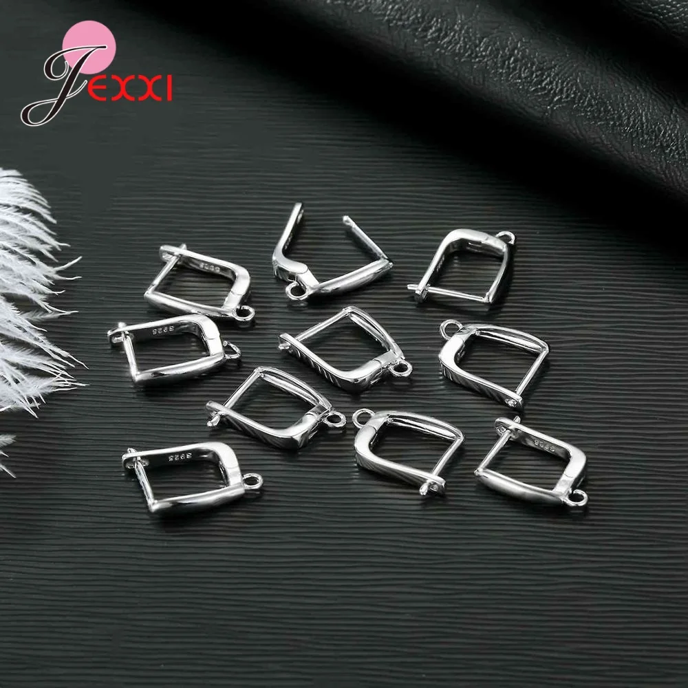 Drop Shipping Genuine 925 Sterling Silver Earrings Findings For DIY Jewelry Accessory High Quality Women Girls Jewelry Component