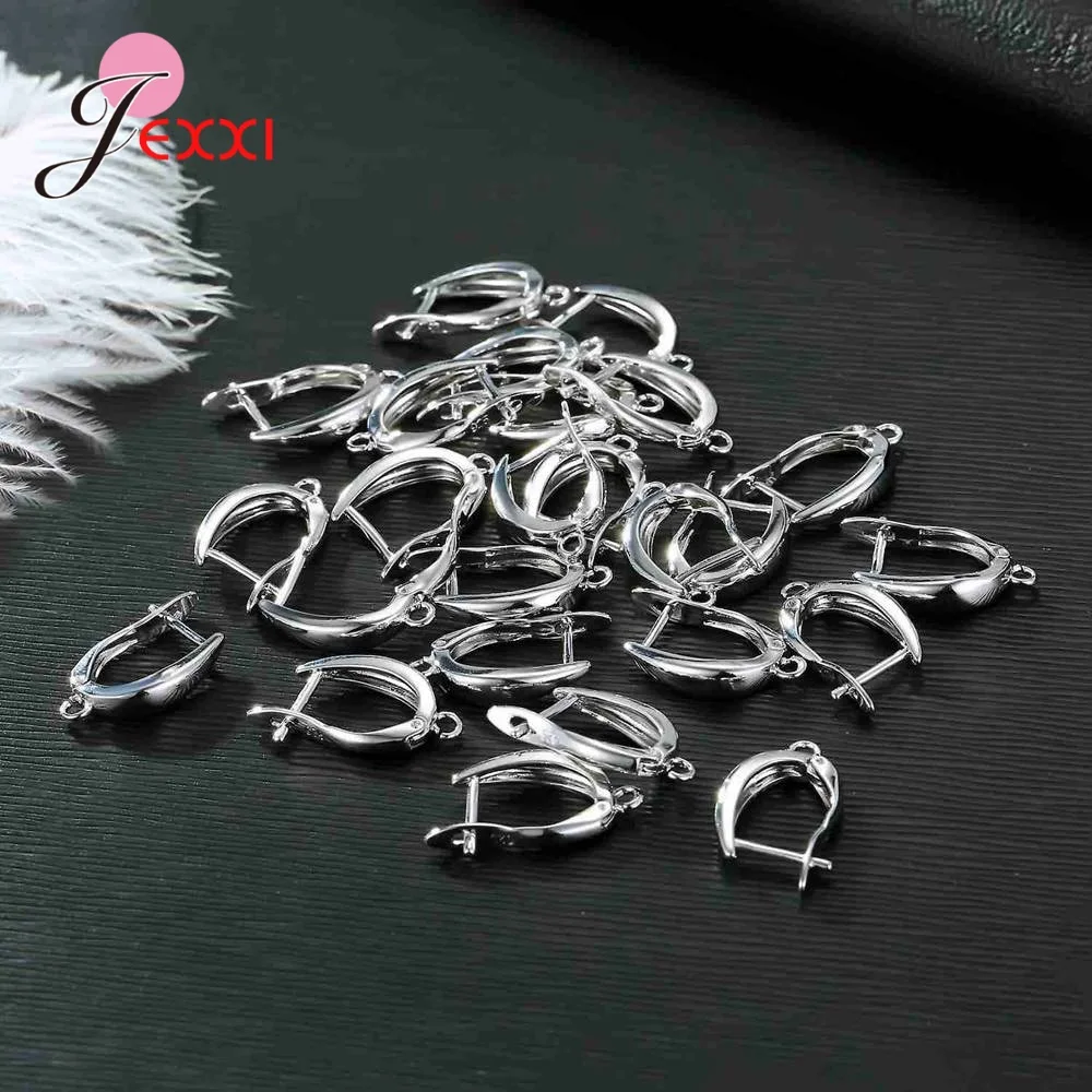 Drop Shipping Genuine 925 Sterling Silver Earrings Findings For DIY Jewelry Accessory High Quality Women Girls Jewelry Component