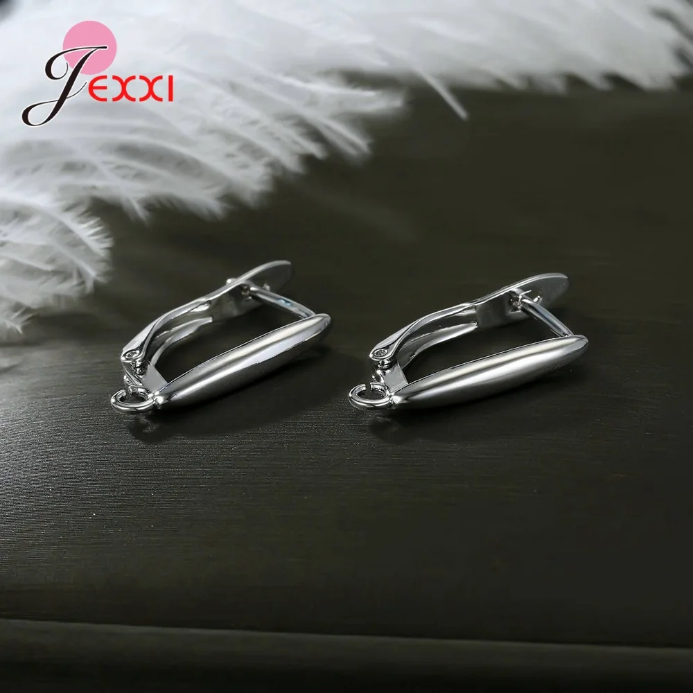 Drop Shipping Genuine 925 Sterling Silver Earrings Findings For DIY Jewelry Accessory High Quality Women Girls Jewelry Component