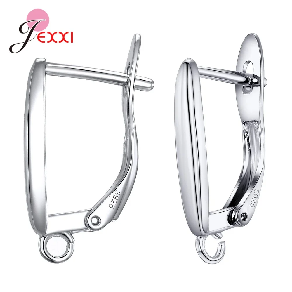Drop Shipping Genuine 925 Sterling Silver Earrings Findings For DIY Jewelry Accessory High Quality Women Girls Jewelry Component