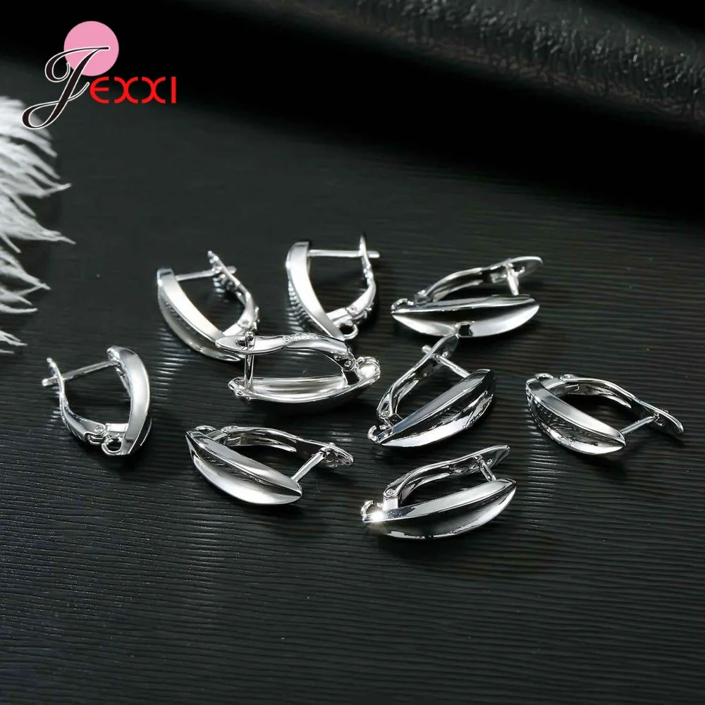 Drop Shipping Genuine 925 Sterling Silver Earrings Findings For DIY Jewelry Accessory High Quality Women Girls Jewelry Component