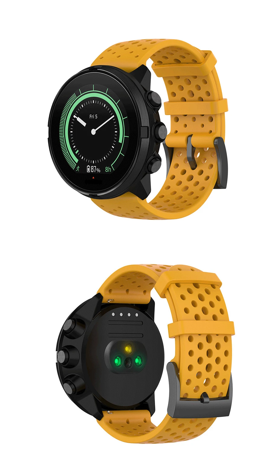 Silicone Watchband Strap for Suunto Spartan Sport Wrist HR for Suunto 9/9 Baro/Suunto 7/ D5 Watch 24mm Replacement Band Bracelet