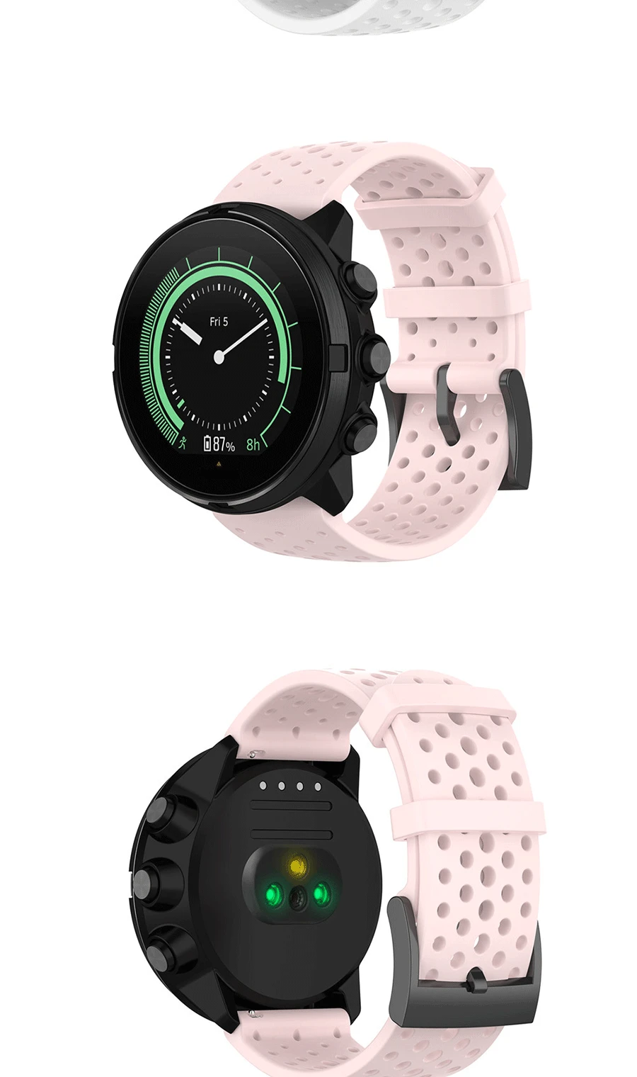 Silicone Watchband Strap for Suunto Spartan Sport Wrist HR for Suunto 9/9 Baro/Suunto 7/ D5 Watch 24mm Replacement Band Bracelet