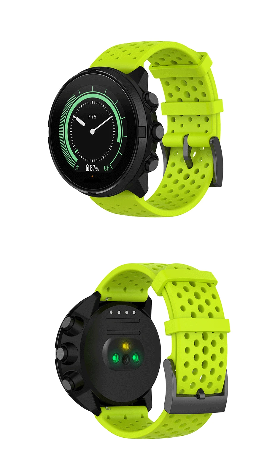 Silicone Watchband Strap for Suunto Spartan Sport Wrist HR for Suunto 9/9 Baro/Suunto 7/ D5 Watch 24mm Replacement Band Bracelet
