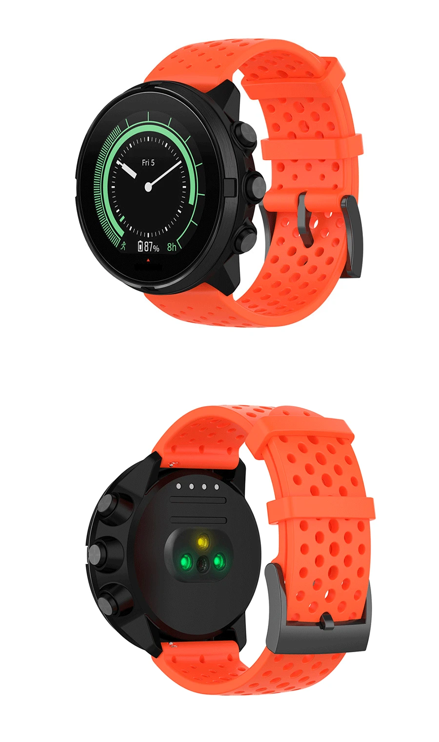 Silicone Watchband Strap for Suunto Spartan Sport Wrist HR for Suunto 9/9 Baro/Suunto 7/ D5 Watch 24mm Replacement Band Bracelet