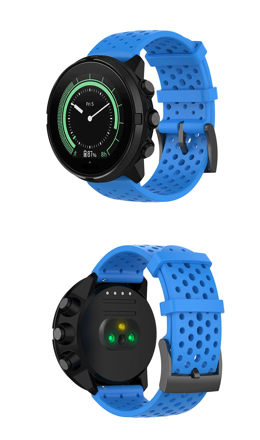 Silicone Watchband Strap for Suunto Spartan Sport Wrist HR for Suunto 9/9 Baro/Suunto 7/ D5 Watch 24mm Replacement Band Bracelet