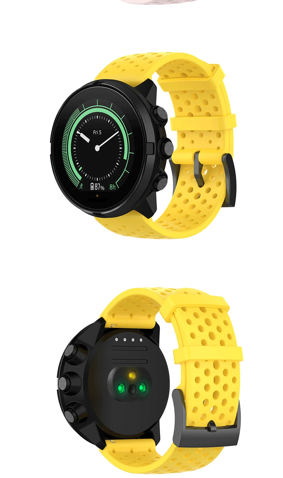 Silicone Watchband Strap for Suunto Spartan Sport Wrist HR for Suunto 9/9 Baro/Suunto 7/ D5 Watch 24mm Replacement Band Bracelet