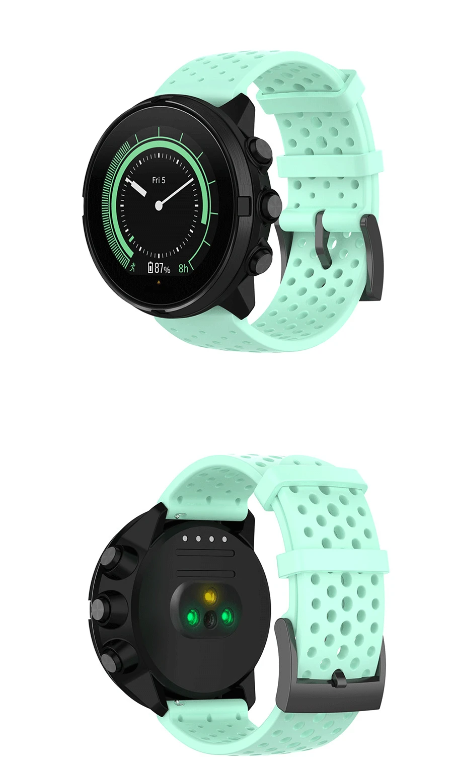 Silicone Watchband Strap for Suunto Spartan Sport Wrist HR for Suunto 9/9 Baro/Suunto 7/ D5 Watch 24mm Replacement Band Bracelet
