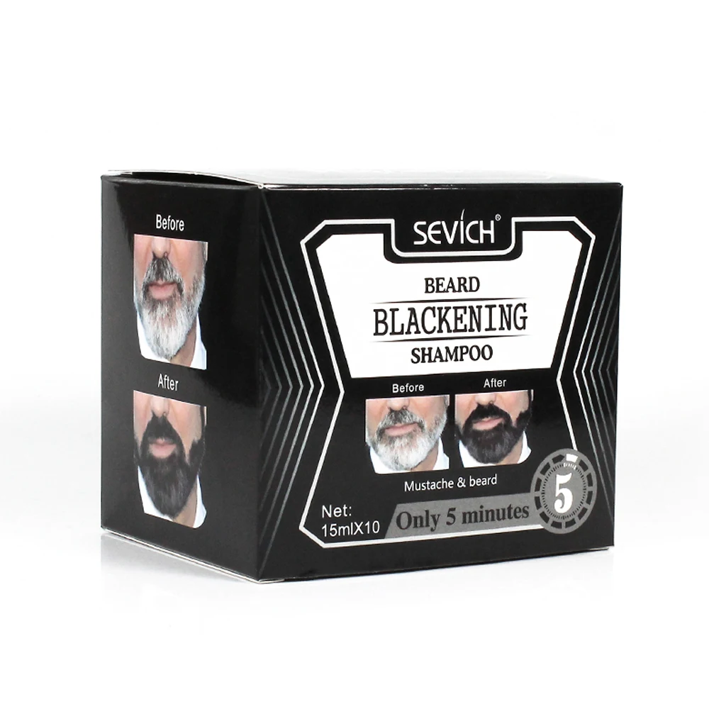 Natural Long Lasting 200ml Permanent Beard Dye Shampoo for Men Beard Dying Removal White Grey Beard Hair Men Beard Dye Shampoo