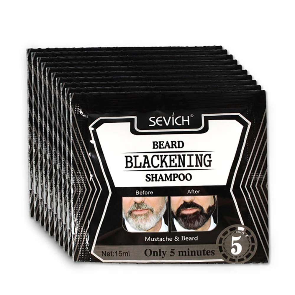 Natural Long Lasting 200ml Permanent Beard Dye Shampoo for Men Beard Dying Removal White Grey Beard Hair Men Beard Dye Shampoo
