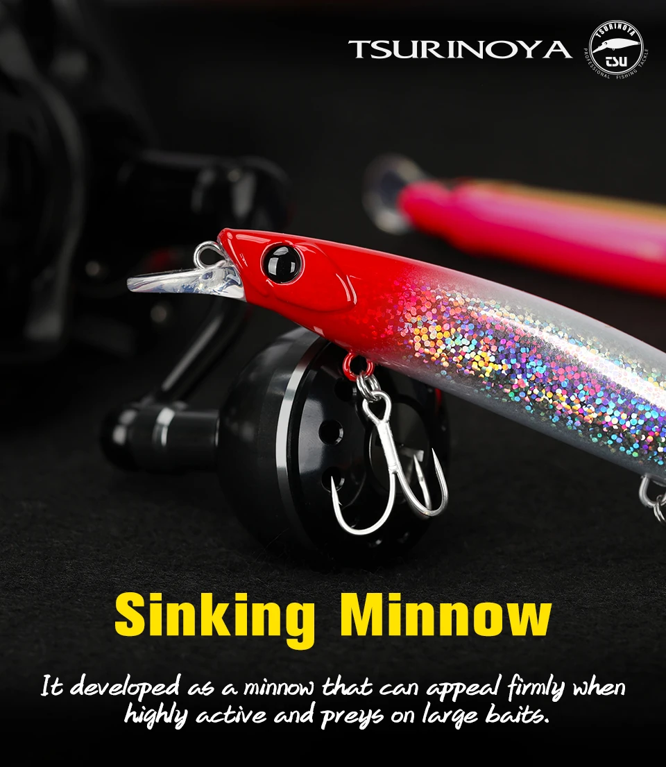 TSURINOYA 135mm 26.4g Ultra Long Casting 135S Saltwater Sinking Minnow BAYONET Tungaten Weight Fishing Lure Seabass Hard Bait