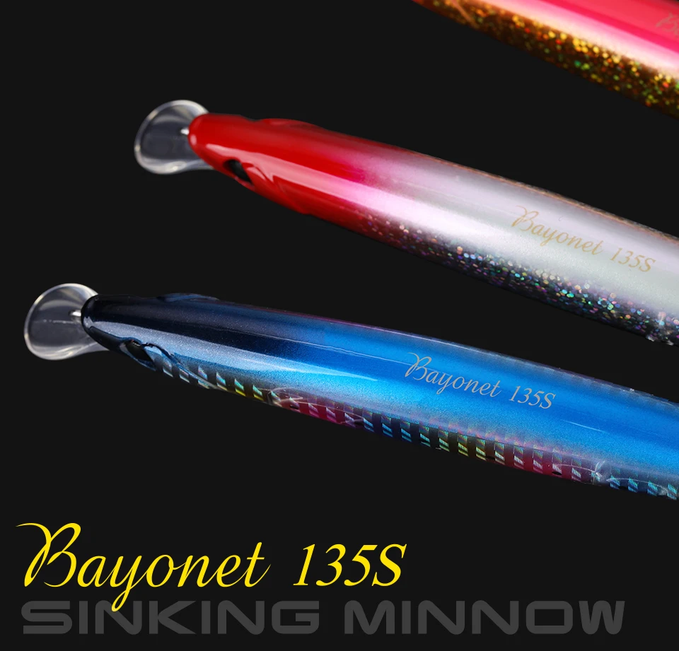 TSURINOYA 135mm 26.4g Ultra Long Casting 135S Saltwater Sinking Minnow BAYONET Tungaten Weight Fishing Lure Seabass Hard Bait