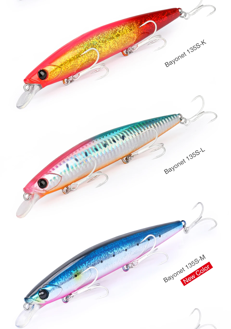TSURINOYA 135mm 26.4g Ultra Long Casting 135S Saltwater Sinking Minnow BAYONET Tungaten Weight Fishing Lure Seabass Hard Bait
