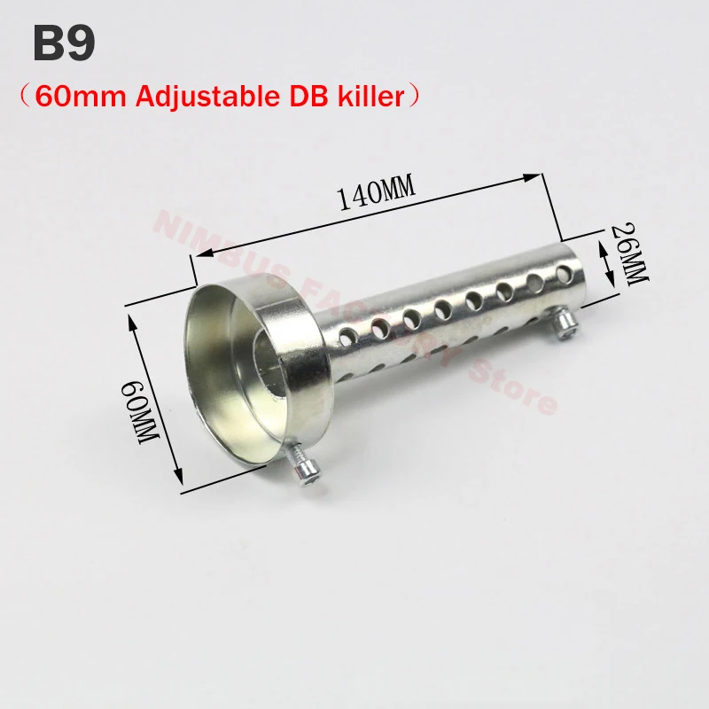 35mm 42mm 45mm 48mm 60mm Exhaust Muffler Adjustable DB Killer Silencer Reduce Noise Sound Eliminator for Akrapovic for SC for AR
