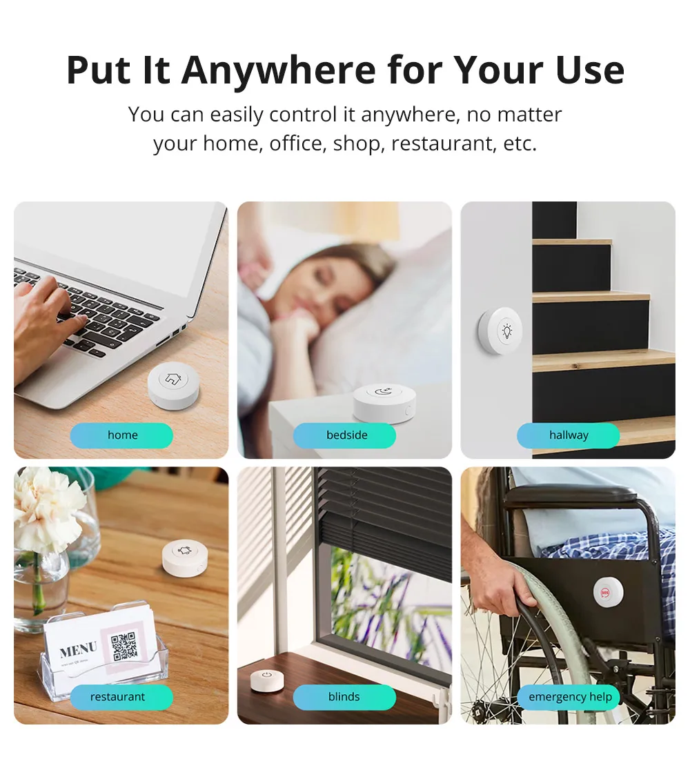 SONOFF SNZB-01P Wireless Smart Zigbee Switch Custom Button Action Zigbee 3.0 Smart Switch Work with Zigbee Hub Alexa Google Home