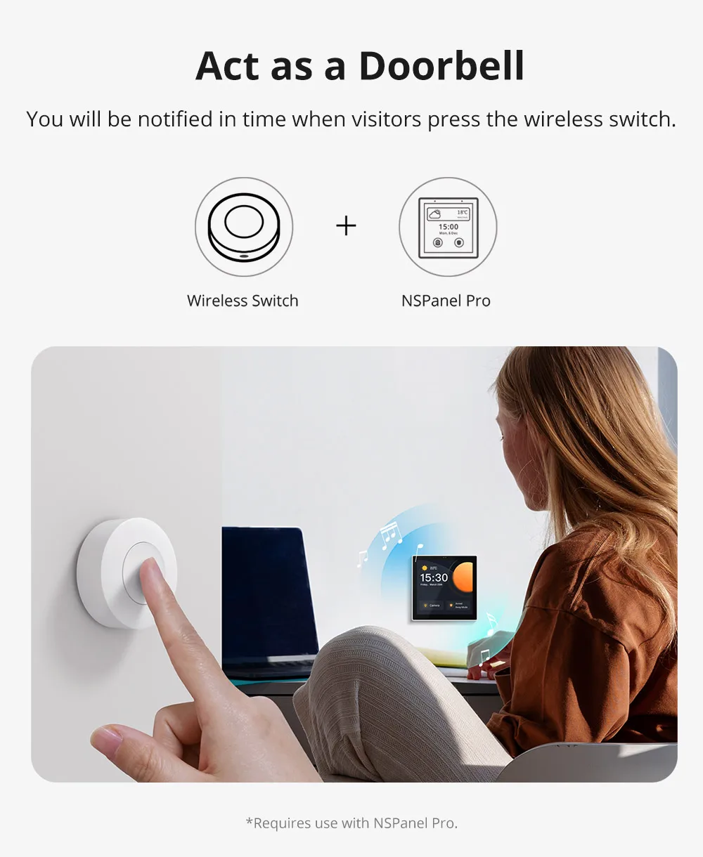 SONOFF SNZB-01P Wireless Smart Zigbee Switch Custom Button Action Zigbee 3.0 Smart Switch Work with Zigbee Hub Alexa Google Home