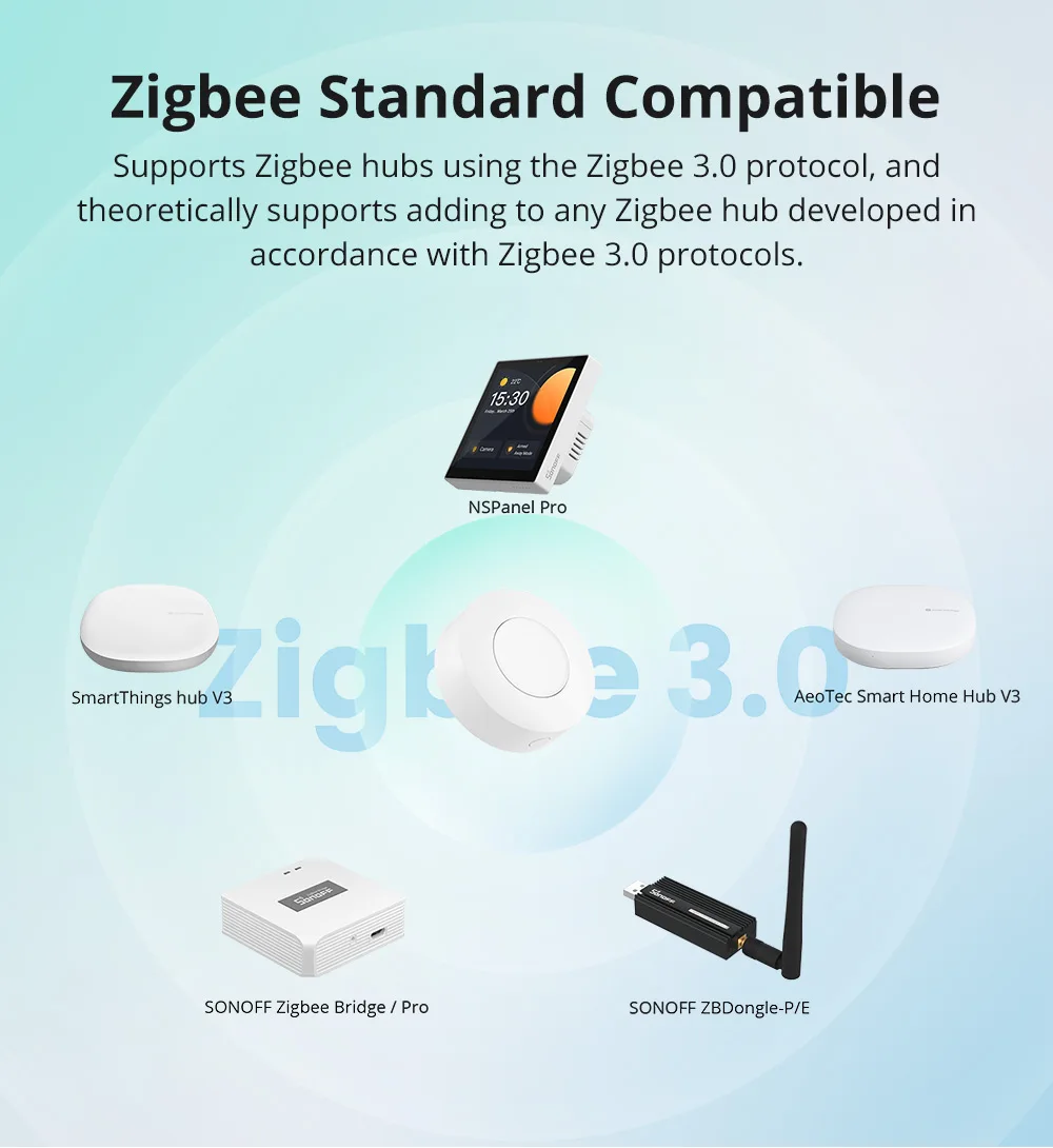 SONOFF SNZB-01P Wireless Smart Zigbee Switch Custom Button Action Zigbee 3.0 Smart Switch Work with Zigbee Hub Alexa Google Home