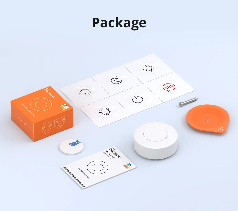 SONOFF SNZB-01P Wireless Smart Zigbee Switch Custom Button Action Zigbee 3.0 Smart Switch Work with Zigbee Hub Alexa Google Home