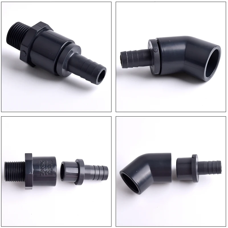 O.D 32/40/50/63-14/20/30/40/50/60mm Big Size UPVC Pagoda Connector Garden Irrigation Pipe Soft Hose Adapter Joint Accessories