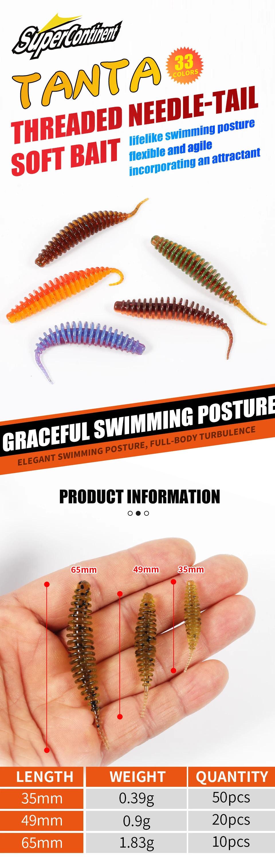 2020 HOT soft bait TANAN 49mm 65mm fishing lures Pesca carp fishing bass lure Isca artificial PVA