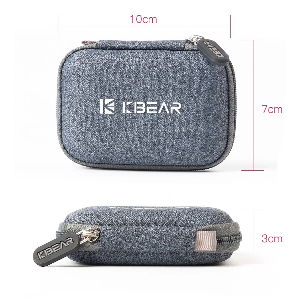 KBEAR High-end Fabric Case Earphone Headset Accessories Portable Earbuds Case Storage Package Bag With TRI I3 Pro Headphone IEM