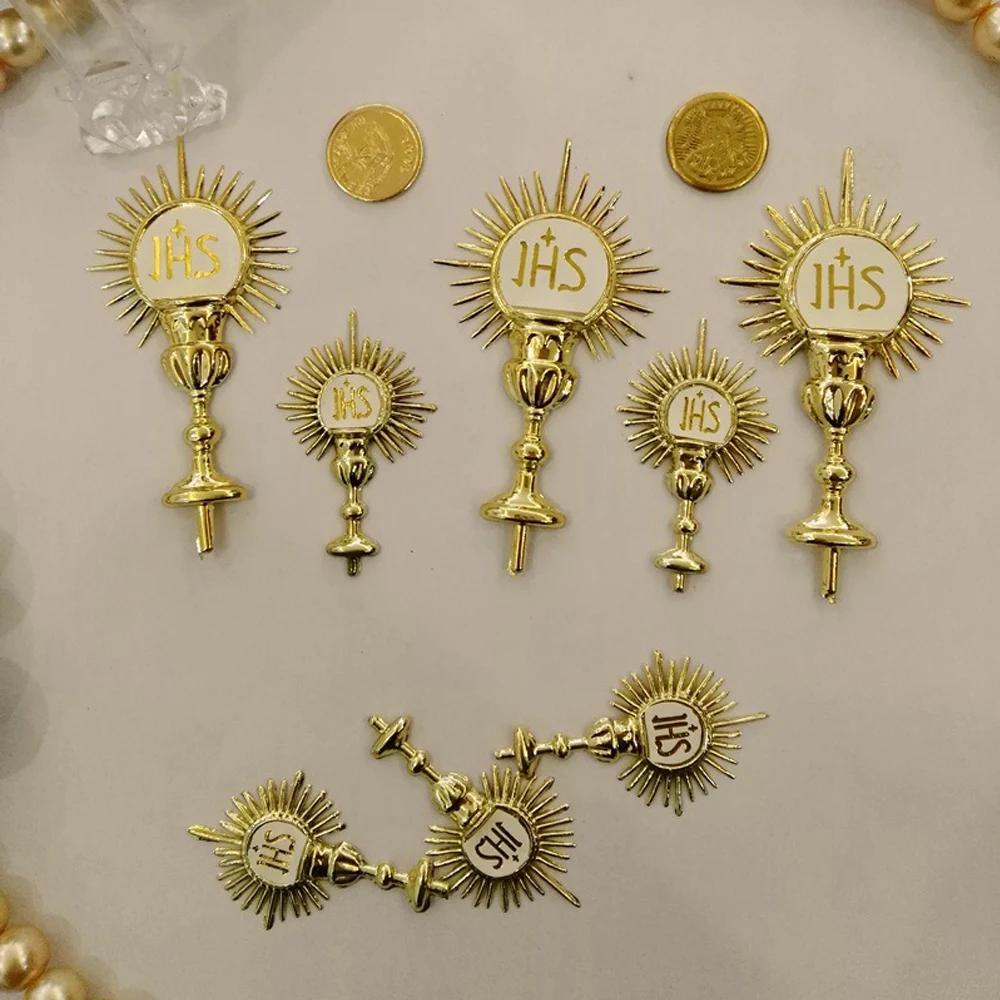 Catholic Bible Supplies JHS Card Insertion Decoration JHS Holy Grail Pendant Party Wedding Baptism Supplies Religious Jewelry