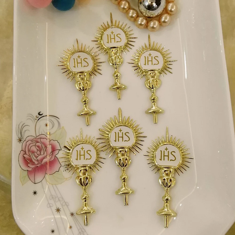 Catholic Bible Supplies JHS Card Insertion Decoration JHS Holy Grail Pendant Party Wedding Baptism Supplies Religious Jewelry