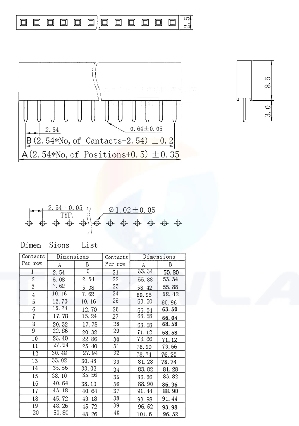 100PCS Single Row Pin Female Header Socket Pitch 2.54mm 1*2p 3p 4p 5p 6p 7p 8p 9p 10p 12p 14p 16p 18p 20p 22p 40p Pin Connector