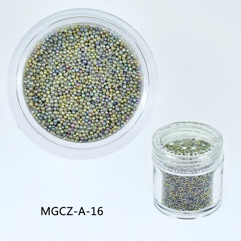 1 Bottle Caviar Nail Art Beads Decoration 24 Colors Micro Round Ball 0.6-1mm Nail Crystal Glass Beads 3D Nail Rhinestones #PG8/6
