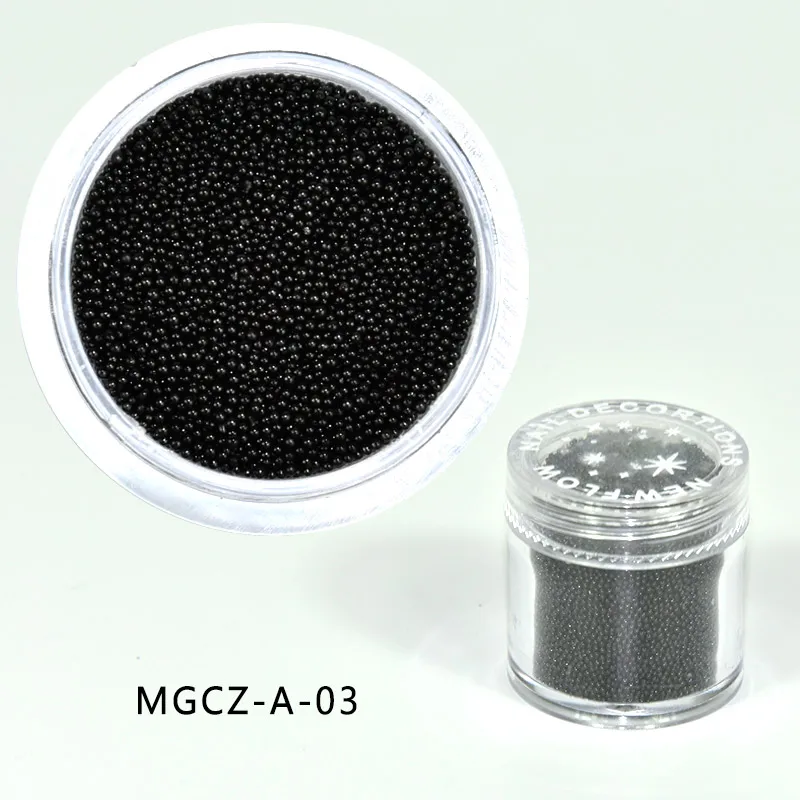 1 Bottle Caviar Nail Art Beads Decoration 24 Colors Micro Round Ball 0.6-1mm Nail Crystal Glass Beads 3D Nail Rhinestones #PG8/6