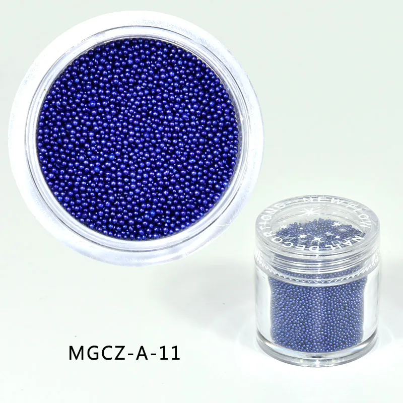 1 Bottle Caviar Nail Art Beads Decoration 24 Colors Micro Round Ball 0.6-1mm Nail Crystal Glass Beads 3D Nail Rhinestones #PG8/6