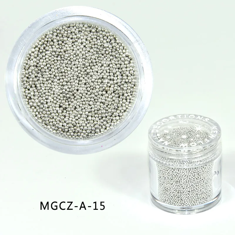1 Bottle Caviar Nail Art Beads Decoration 24 Colors Micro Round Ball 0.6-1mm Nail Crystal Glass Beads 3D Nail Rhinestones #PG8/6