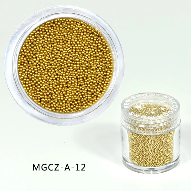 1 Bottle Caviar Nail Art Beads Decoration 24 Colors Micro Round Ball 0.6-1mm Nail Crystal Glass Beads 3D Nail Rhinestones #PG8/6