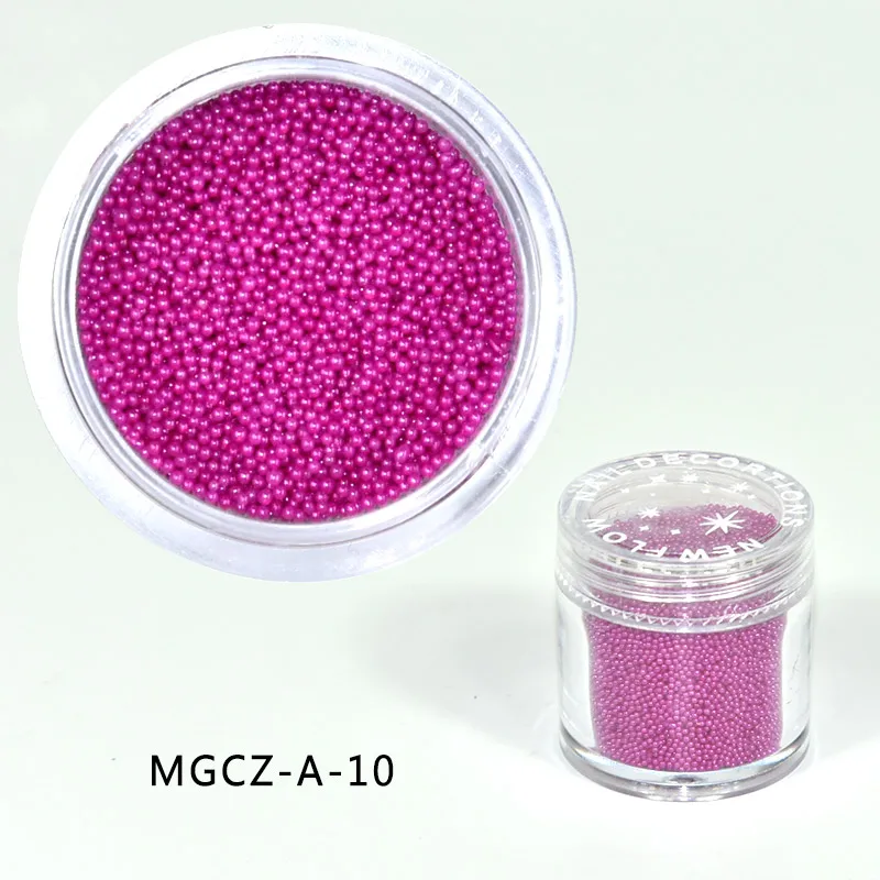 1 Bottle Caviar Nail Art Beads Decoration 24 Colors Micro Round Ball 0.6-1mm Nail Crystal Glass Beads 3D Nail Rhinestones #PG8/6