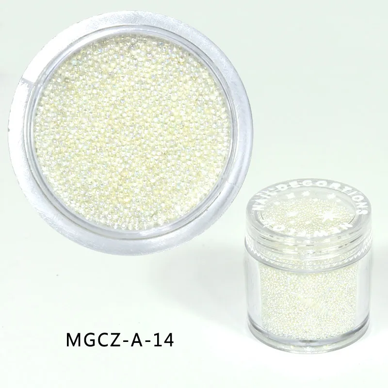 1 Bottle Caviar Nail Art Beads Decoration 24 Colors Micro Round Ball 0.6-1mm Nail Crystal Glass Beads 3D Nail Rhinestones #PG8/6