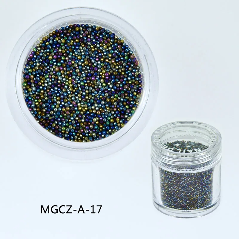 1 Bottle Caviar Nail Art Beads Decoration 24 Colors Micro Round Ball 0.6-1mm Nail Crystal Glass Beads 3D Nail Rhinestones #PG8/6