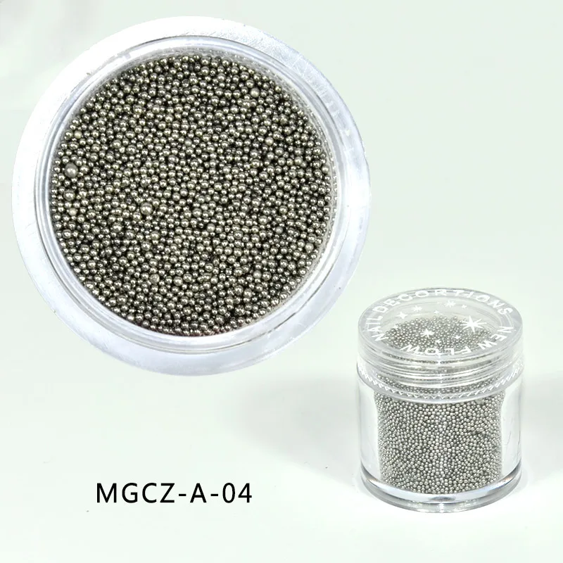 1 Bottle Caviar Nail Art Beads Decoration 24 Colors Micro Round Ball 0.6-1mm Nail Crystal Glass Beads 3D Nail Rhinestones #PG8/6