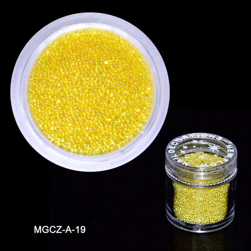 1 Bottle Caviar Nail Art Beads Decoration 24 Colors Micro Round Ball 0.6-1mm Nail Crystal Glass Beads 3D Nail Rhinestones #PG8/6