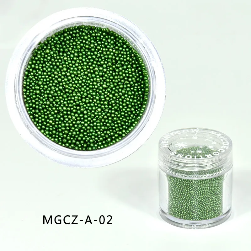 1 Bottle Caviar Nail Art Beads Decoration 24 Colors Micro Round Ball 0.6-1mm Nail Crystal Glass Beads 3D Nail Rhinestones #PG8/6