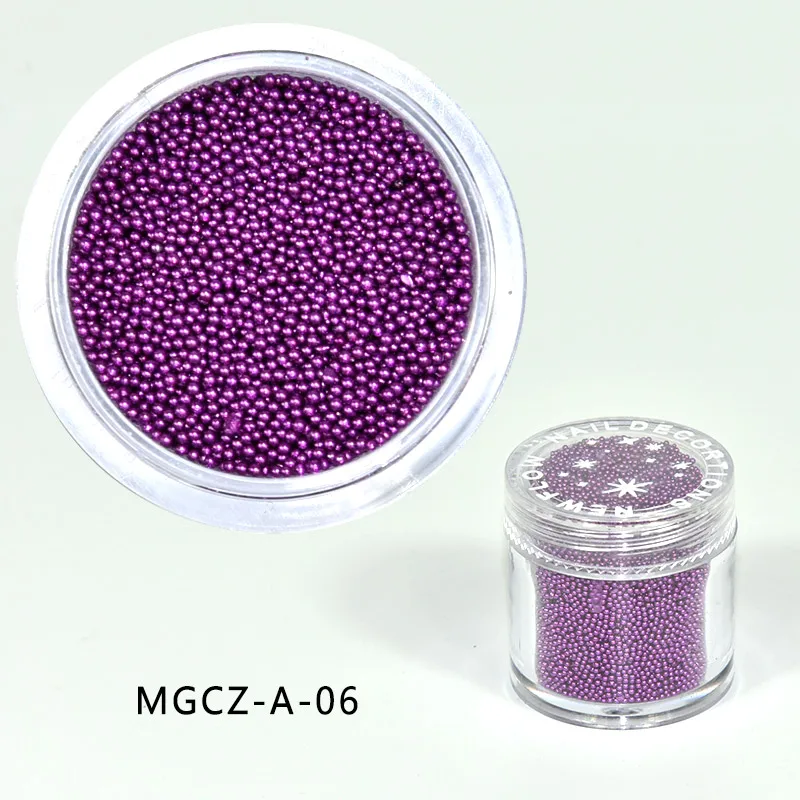 1 Bottle Caviar Nail Art Beads Decoration 24 Colors Micro Round Ball 0.6-1mm Nail Crystal Glass Beads 3D Nail Rhinestones #PG8/6