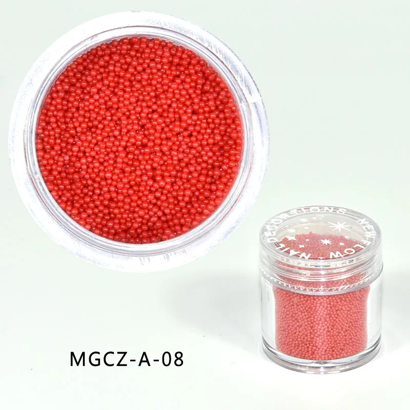 1 Bottle Caviar Nail Art Beads Decoration 24 Colors Micro Round Ball 0.6-1mm Nail Crystal Glass Beads 3D Nail Rhinestones #PG8/6