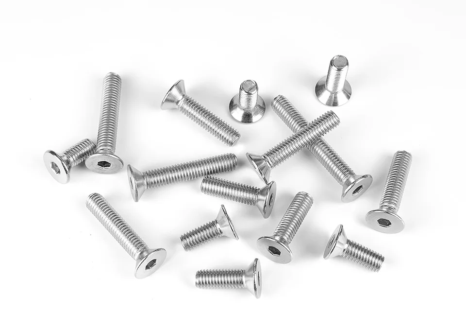 NINDEJIN 2-50pcs M2 M2.5 M3 M4 M5 M6 M8 M10 Stainless Steel Hexagon Hex Socket Countersunk Flat Head Screw Allen Bolts DIN7991