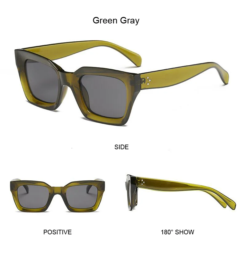 New Fashion Woman Luxury Brand Square Sunglasses Ladies Vintage Oversized Sun Glasses Female Big Frame Uv400 Shades Black