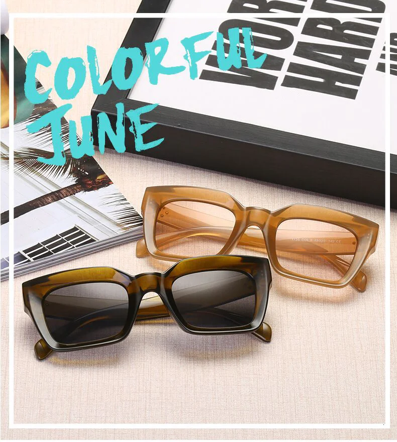 New Fashion Woman Luxury Brand Square Sunglasses Ladies Vintage Oversized Sun Glasses Female Big Frame Uv400 Shades Black
