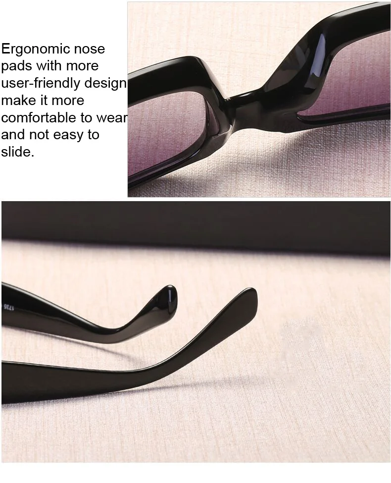 New Fashion Woman Luxury Brand Square Sunglasses Ladies Vintage Oversized Sun Glasses Female Big Frame Uv400 Shades Black