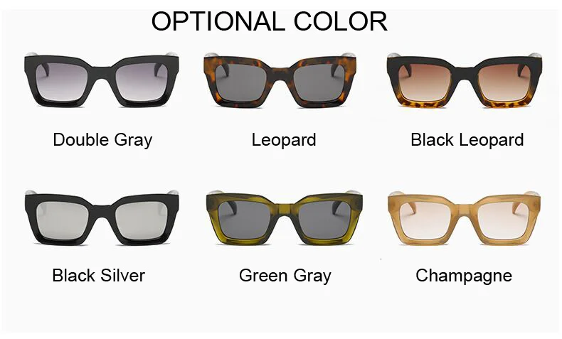 New Fashion Woman Luxury Brand Square Sunglasses Ladies Vintage Oversized Sun Glasses Female Big Frame Uv400 Shades Black