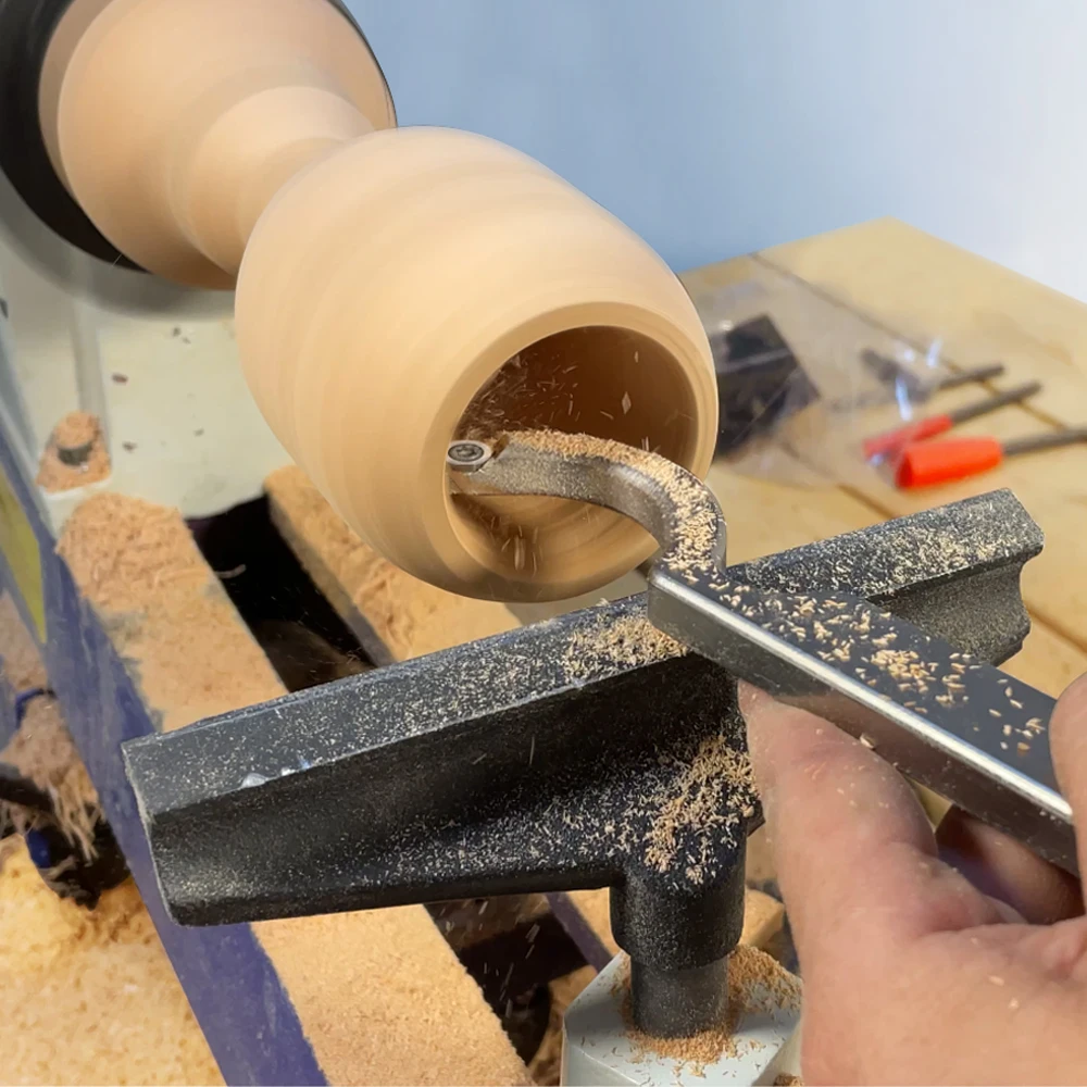 TASP Carbide Insert Cutter Woodturning Tool Swan Neck Wood Turning Chisel Blade & Aluminum Handle for Woodworking Lathe Machine
